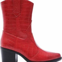 Weloveshoes SmileFavorites® Dames Cowboylaarzen - Imitatieleer - Rood - Maat 36