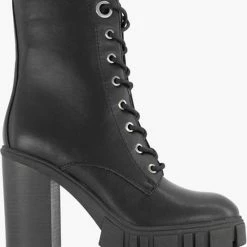 Oxmox Zwarte Veterboot Hoge Hak - Maat 37 -Dames Winkel 550x623 2