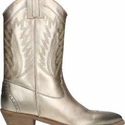 Sacha - Dames - Goudkleurige Leren Cowboy Laarzen - Maat 40