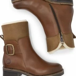 Travelin' Gyre - Leren Dames Enkellaarzen - Wol Gevoerd - Cognac Bruin Leer - Maat 40 -Dames Winkel 550x645 2