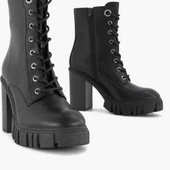 Oxmox Zwarte Veterboot Hoge Hak - Maat 37 -Dames Winkel 550x660 1