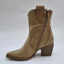 Pretty Shoes Breda Enkellaars - Dames - Khaki - Maat 38 - Kunstleer -Dames Winkel 550x661