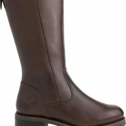 Travelin' Fitjar Leren Dames Laarzen - Wol Gevoerde Laars - Donkerbruin Leer - Maat 37