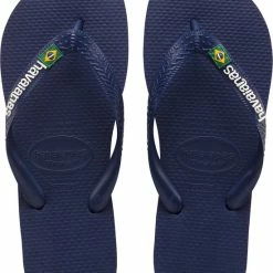 Havaianas Brasil Logo Unisex Slippers - Navy Blue - Maat 39/40 -Dames Winkel 550x681 1