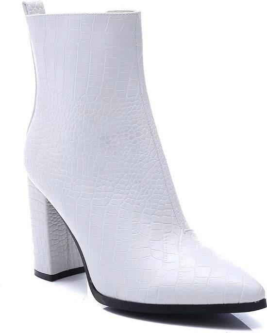 Weloveshoes SmileFavorites® Enkellaarsjes - Imitatieleer - Wit - Maat 38 6 Weloveshoes SmileFavorites® Enkellaarsjes - Imitatieleer - Wit - Maat 38 - Afbeelding 4