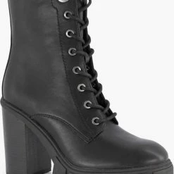 Oxmox Zwarte Veterboot Hoge Hak - Maat 37 -Dames Winkel 550x717 1