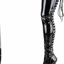 Pleaser EU 39 = US 9 | SEDUCE-3063 | 5 Open Back D-Ring Stretch Thigh BT -Dames Winkel 550x730 2