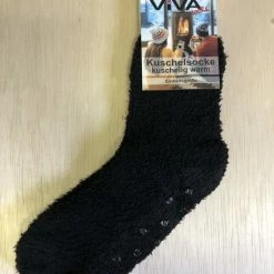 Merkloos Warme Sokken- Huissokken - Knuffelsokken - MET ANTISLIP- Onze Size- Zwart