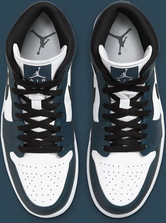 Nike Air Jordan 1 Mid, Amory Navy/White/-Black, Mid Teal, 554725 411, EUR 45 9 Nike Air Jordan 1 Mid, Amory Navy/White/-Black, Mid Teal, 554725 411, EUR 45 - Afbeelding 7