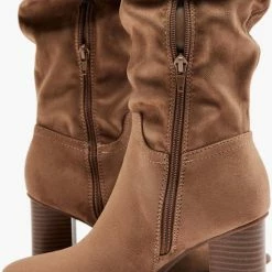 Graceland Zandkleurige Lange Laars Hoge Hak - Maat 38 -Dames Winkel 550x749