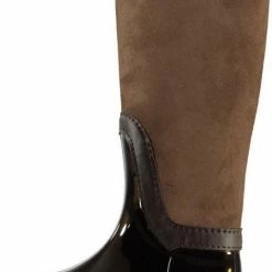 Xq Footwear Regenlaarzen Hoog Dames Rubber/suède Bruin Maat 39