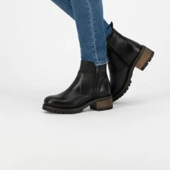 Mysa Ivy Dames Leren Enkellaarzen - Gevoerde Boots - Zwart Leer - Maat 42 -Dames Winkel 550x793 11