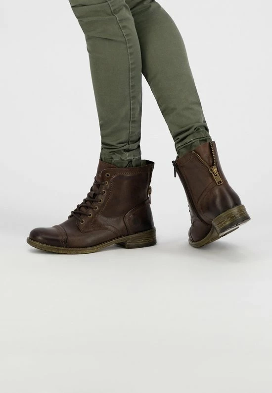 NoGRZ A.Aalto Leren Enkellaarzen Dames - Wol Gevoerde Veterschoenen - Donkerbruin Leer - Maat 38 10 NoGRZ A.Aalto Leren Enkellaarzen Dames - Wol Gevoerde Veterschoenen - Donkerbruin Leer - Maat 38 - Afbeelding 8