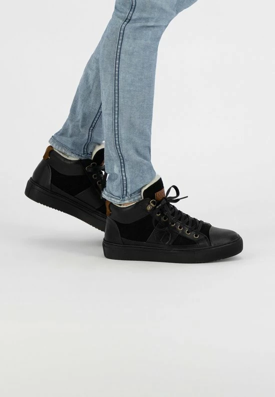 NoGRZ P.DaCortona Hoge Leren Damessneakers - Gevoerde Veterschoenen - Zwart Leer - Maat 41 10 NoGRZ P.DaCortona Hoge Leren Damessneakers - Gevoerde Veterschoenen - Zwart Leer - Maat 41 - Afbeelding 8