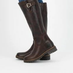 Travelin Daneborg - Leren Dameslaars - Wol Gevoerd - Donkerbruin Leer - Maat 40 -Dames Winkel 550x793 7