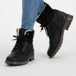 NoGRZ P.Post - Dames Leren Enkellaars - Winter Veterboots - Wol Gevoerd - Zwart - Maat 42 22 NoGRZ P.Post - Dames Leren Enkellaars - Winter Veterboots - Wol Gevoerd - Zwart - Maat 42 -Dames Winkel 550x794 3