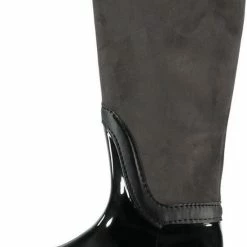 Xq Footwear Regenlaarzen Hoog Dames Rubber/suède Zwart Maat 40