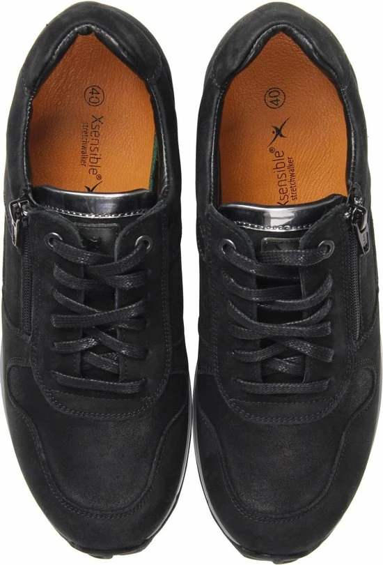 Xsensible Vrouwen Suède Lage Sneakers / Damesschoenen Jersey 30042 - Zwart - Maat 38 6 Xsensible Vrouwen Suède Lage Sneakers / Damesschoenen Jersey 30042 - Zwart - Maat 38 - Afbeelding 4