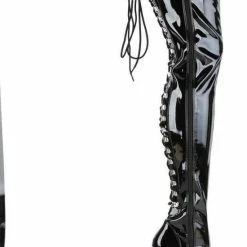 Pleaser EU 39 = US 9 | SEDUCE-3063 | 5 Open Back D-Ring Stretch Thigh BT -Dames Winkel 550x810