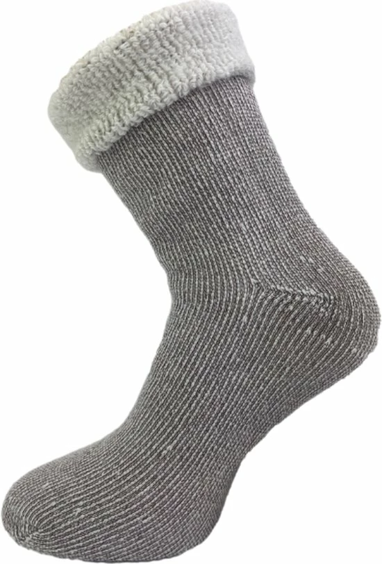 SQOTTON 2 Paar Merinowollen Huissokken - Sloffen - Bruin-Blauw - Maat 35-38 5 SQOTTON 2 Paar Merinowollen Huissokken - Sloffen - Bruin-Blauw - Maat 35-38 - Afbeelding 3