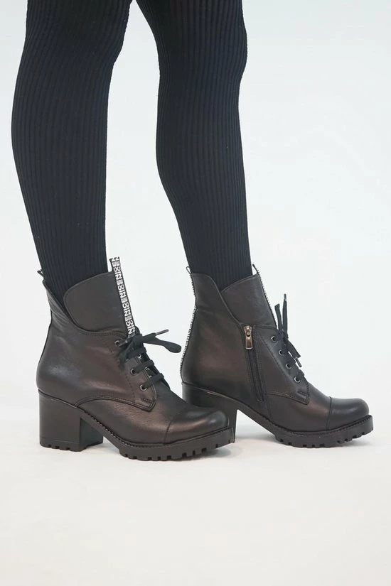 La Pèra Zwarte Leren Bikerboots Met Hak Laars Cassido Zwart - Maat 36 6 La Pèra Zwarte Leren Bikerboots Met Hak Laars Cassido Zwart - Maat 36 - Afbeelding 4