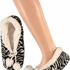 Apollo Dames Sloffen - Zwart/Wit - Maat 40-42