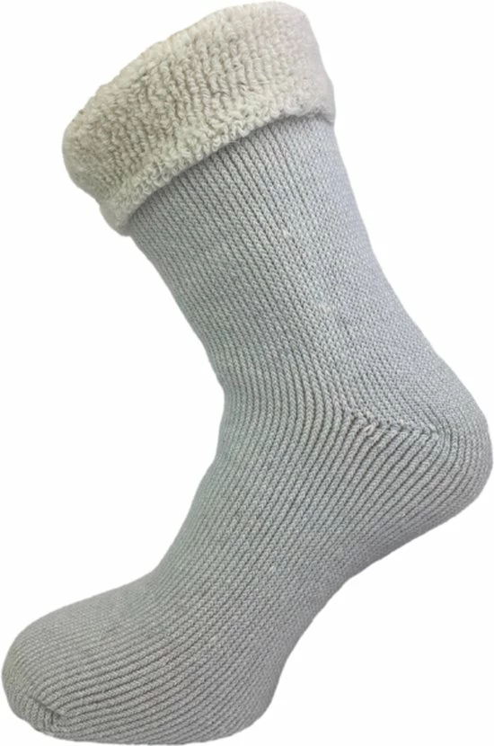 SQOTTON 2 Paar Merinowollen Huissokken - Sloffen - Bruin-Blauw - Maat 35-38 4 SQOTTON 2 Paar Merinowollen Huissokken - Sloffen - Bruin-Blauw - Maat 35-38 - Afbeelding 2